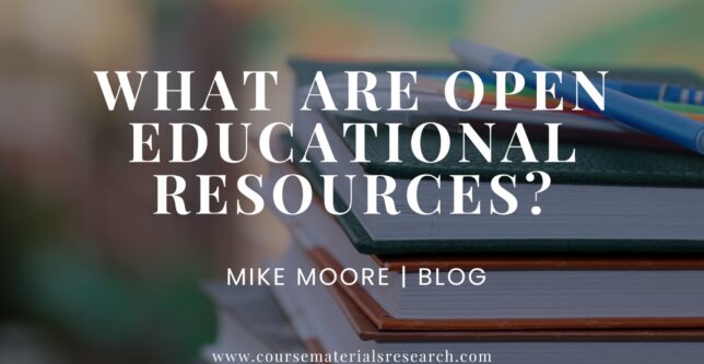 A stack of books and a caption that says What are open educational resources?